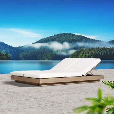 Teak discount double lounger